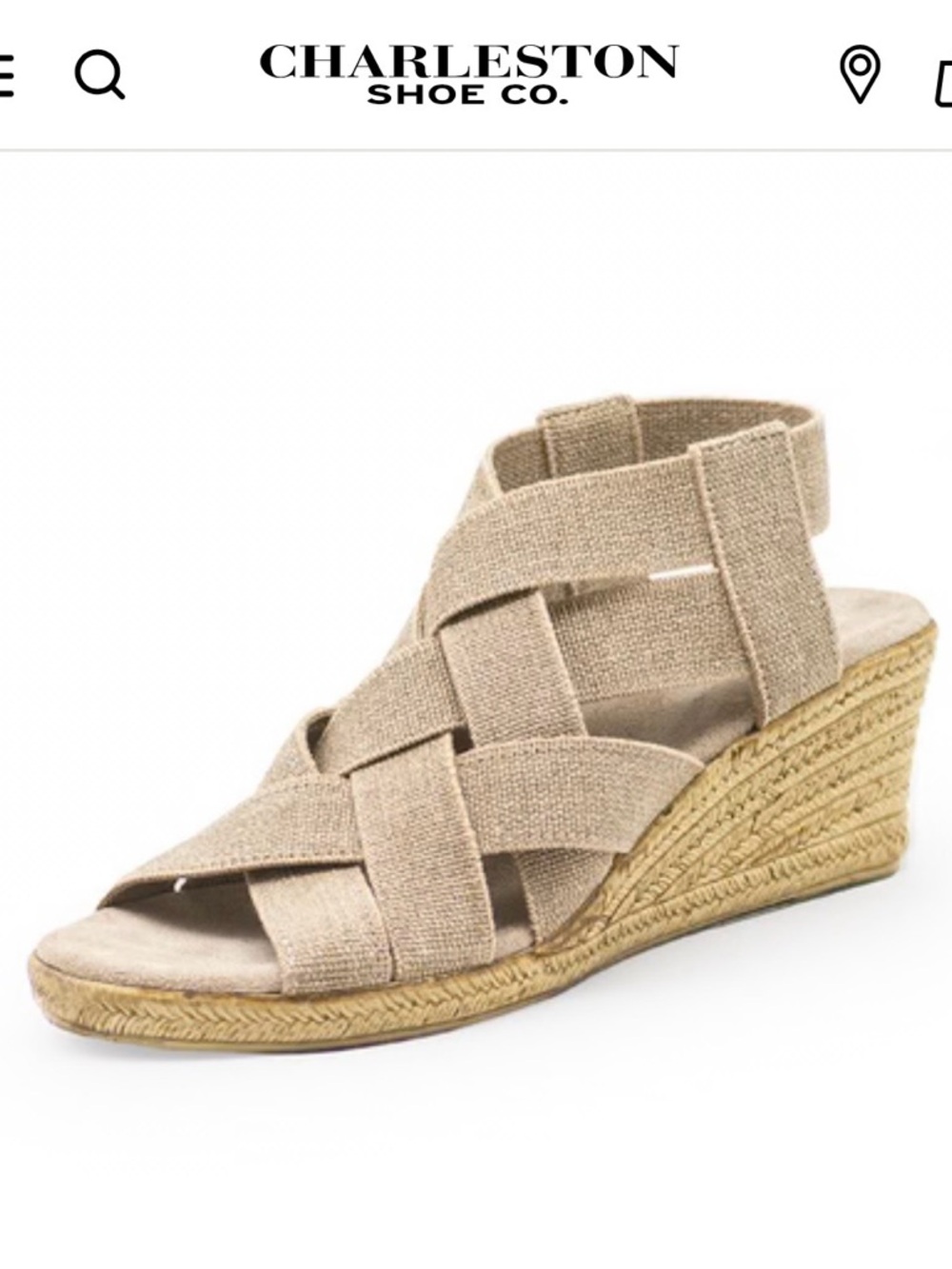 The Charleston shoe company Ravenel  
Beige Wedge Sandals 7.5